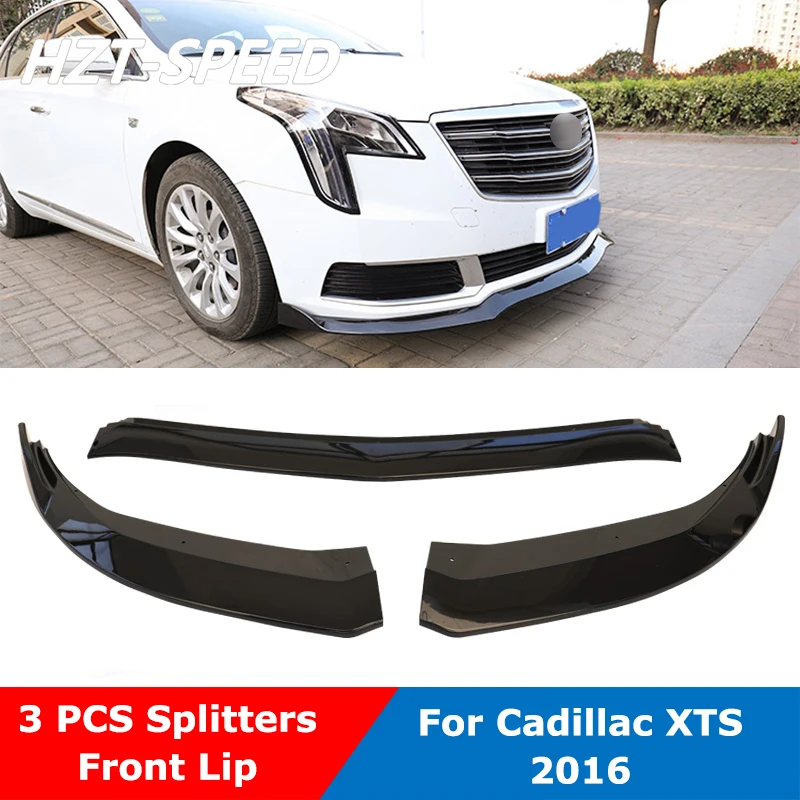 

3 PCS ABS Material Carbon Fiber Looking Front Shovel Bumper Lip Diffuser Spoiler For Cadillac XTS 2016