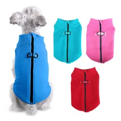 Fleece Dog Vest with Zipper and Leash Hook Cozy Soft Autumn Winter Coat Warm Dog Cold Weather Apparel Jacket Sweater Outfit