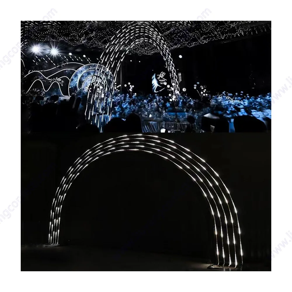 Wedding Mariage Backdrop Arch Led Meteor Stand Birthday Party Diy Decoration Stage Outdoor Background Frame Decorative Prop Iron