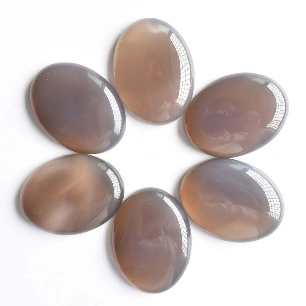 

Wholesale 6pcs/lot good quality natural grey onyx Oval CAB CABOCHON 30x40mm charms beads for Diy jewelry making free shipping