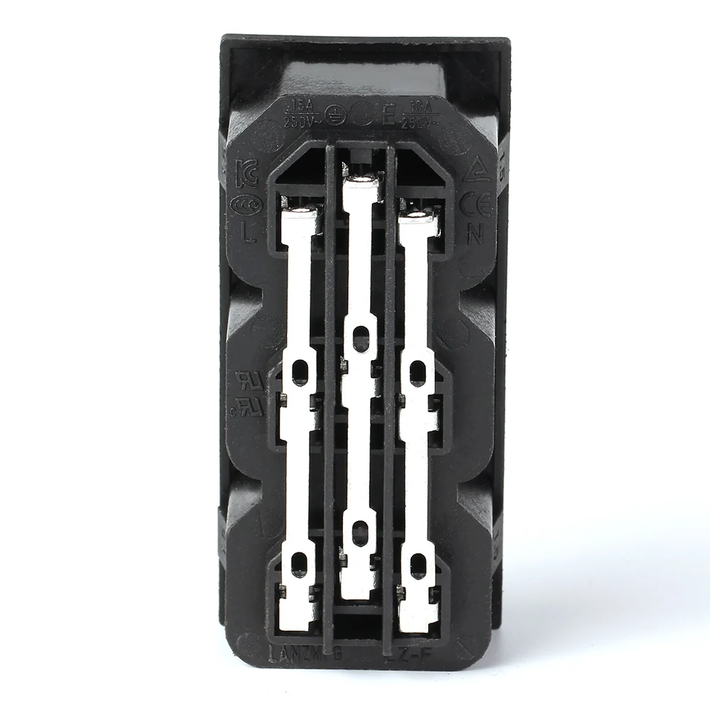 LZ-F-3L Triple Female Socket OEM/ODM Pure Copper AC Power Socket IEC Inlet Socket Connection 3 Pin