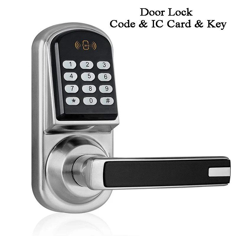 RFID Door Lock Gate opener Digital lock Mechanical Key Home Wooden/Iron Door Access control Touching Button