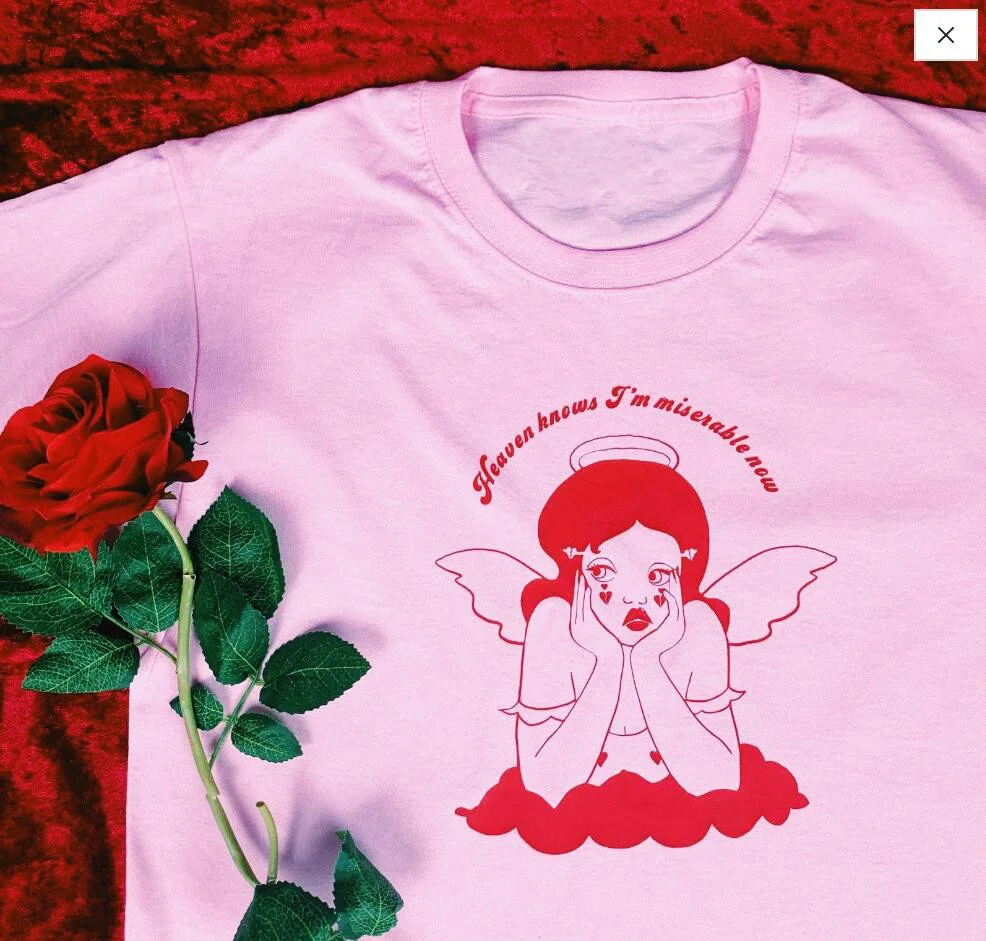 Heaven Cute Angel T-Shirt 100% Cotton Casual Women Stylish Kawaii Aesthetic Short Sleeve Tee Angel Clothing Tops shirts