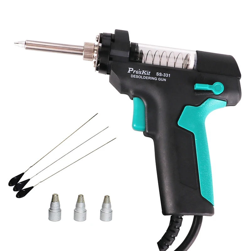 Pro'sKit SS-331H ESD LCD cyfrowa elektryczna pompa rozlutownicy rozlutowywanie BGA ssania próżniowe lutowane Sucker Gun automatyczne uśpienie 220v