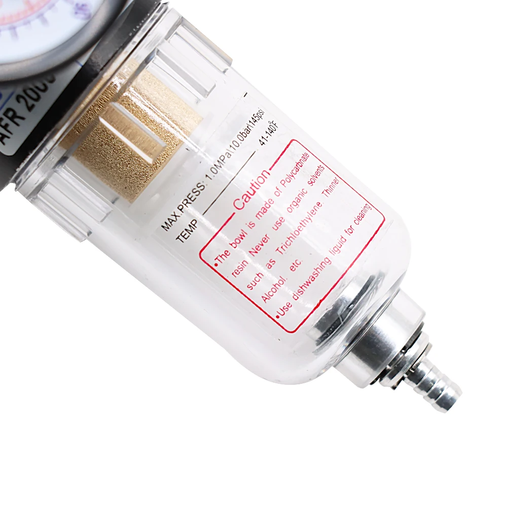 AFR-2000 1/4 "Compressore D'aria Filtro Separatore di Acqua Dell'olio Kit di Strumenti Con Regolatore Gauge Luce Trappola Peso Filtro Particelle