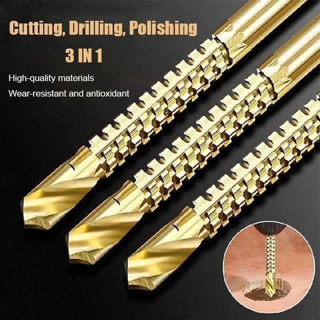 6pcs/set Serrated Cobalt Drill Bit Set Spiral Screw Metric Composite Tap Drill Bit Tap Twist drill bit set multi-function specia