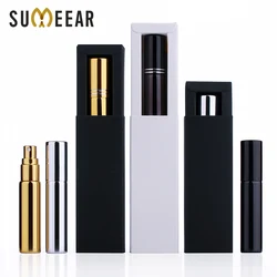 Perfume Bottle 10ml With Packaging Box Gold Silver Black Glass Spray Bottle Sample Clear Glass Vials Portable Perfumes Atomizer