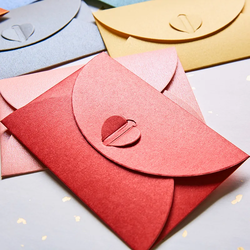 10pcs/lot Mini Love Heart Paper Envelopes Kawaii Card for Wedding Invitations Gift Greeting Cute Envelope Letter Paper