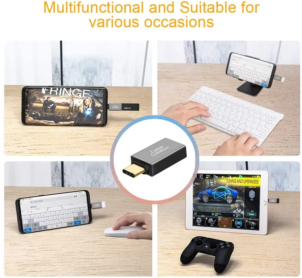 محول USB ، USB type C ذكر إلى USB 3.0 محول أنثى ، دعم وظيفة OTG ، متوافق مع MacBook/Pro ChromeBook Pixel ، 5X/6P