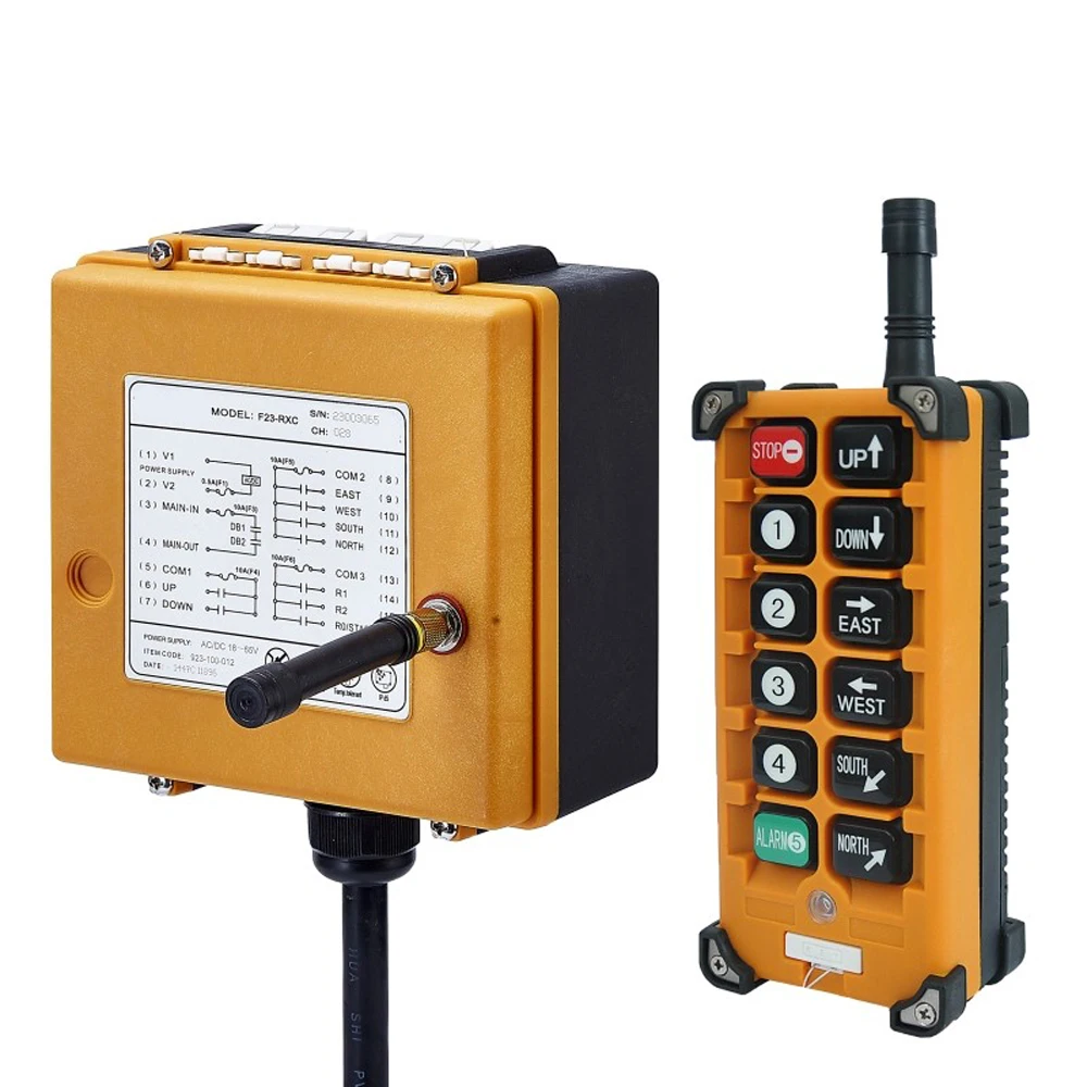 TELECRANE Wireless Industrial Remote Controller Radio Hoist Remote Control 1 Transmitter + 1 Receiver F23-A++