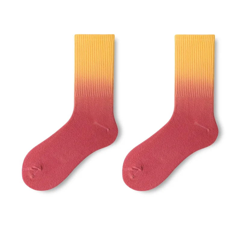 Calcetines de tubo con degradado para hombre y mujer, medias deportivas de baloncesto, Skateboard, Hip-hop