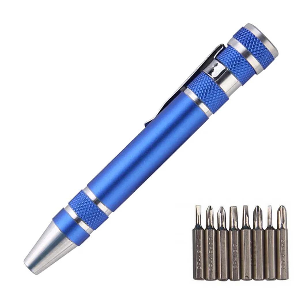 

8 in 1 Screwdriver Set Mini Repair Pen Tool Alloy Precision Screwdriver Gadget for Home Improvement Computer Eyeglasses