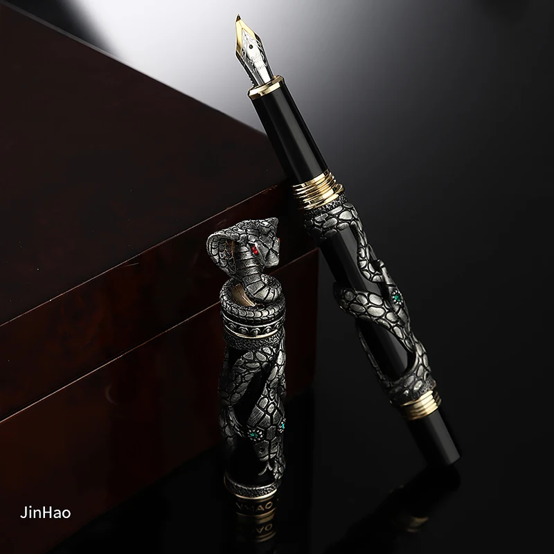 High Quality Jinhao Snake Fountain Pen Luxury Calligraphy Mb  Iraurita Cobra 3D Pattern Writing s Gift Office Supplies