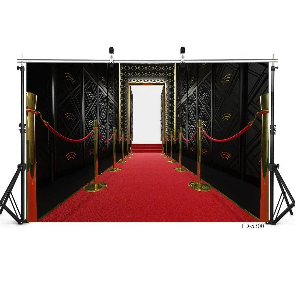 Rot Teppich Passage Tür Fotografie Hintergrund Vinyl Tuch Hintergrund für Kinder Baby Porträt Party Photobooth Foto Studio