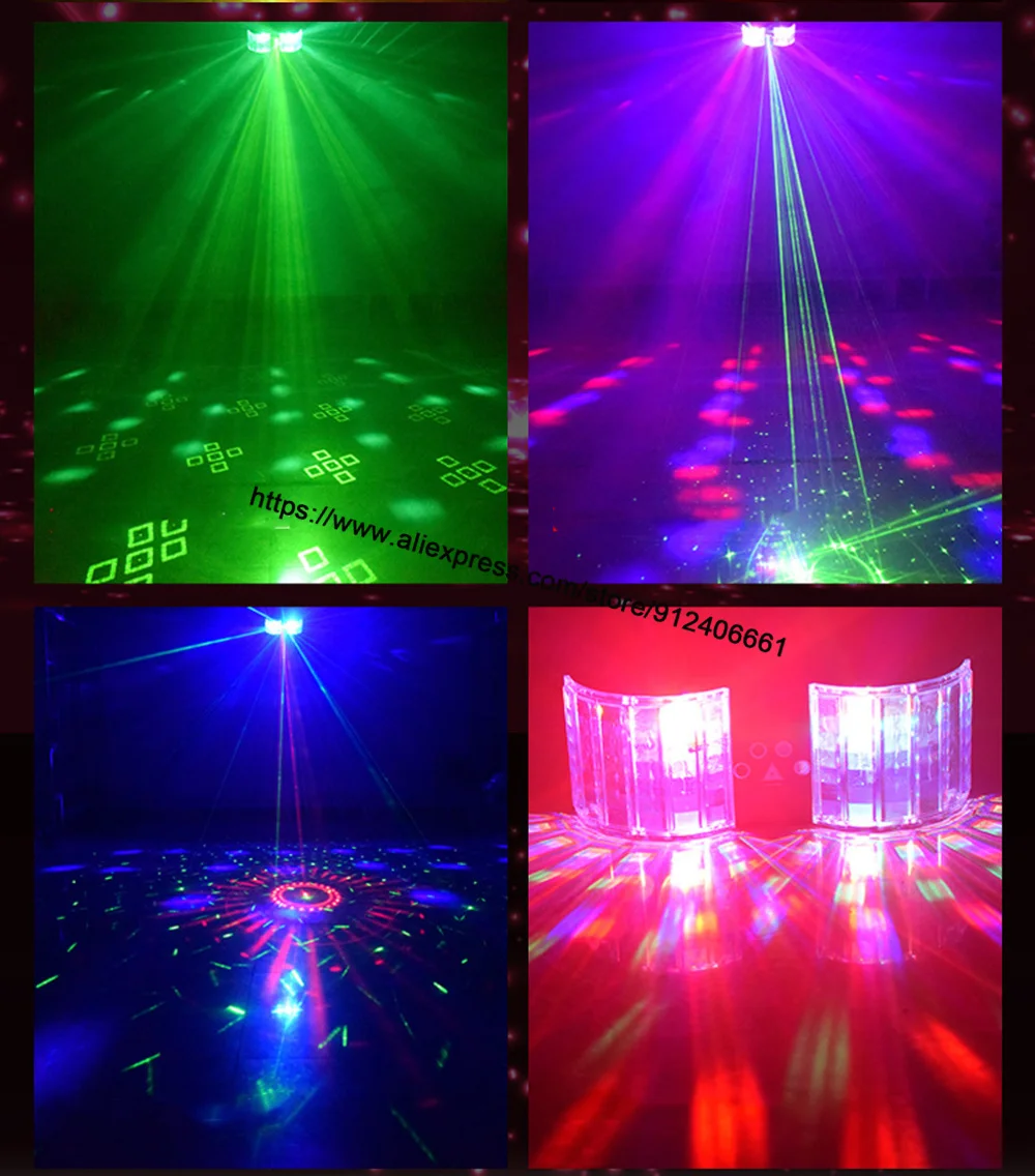 Lumière LED avec télécommande DMX RGBW, lumière Laser RG Disco DJ, éclairage de scène, fête, Club de danse, mariage, papillon