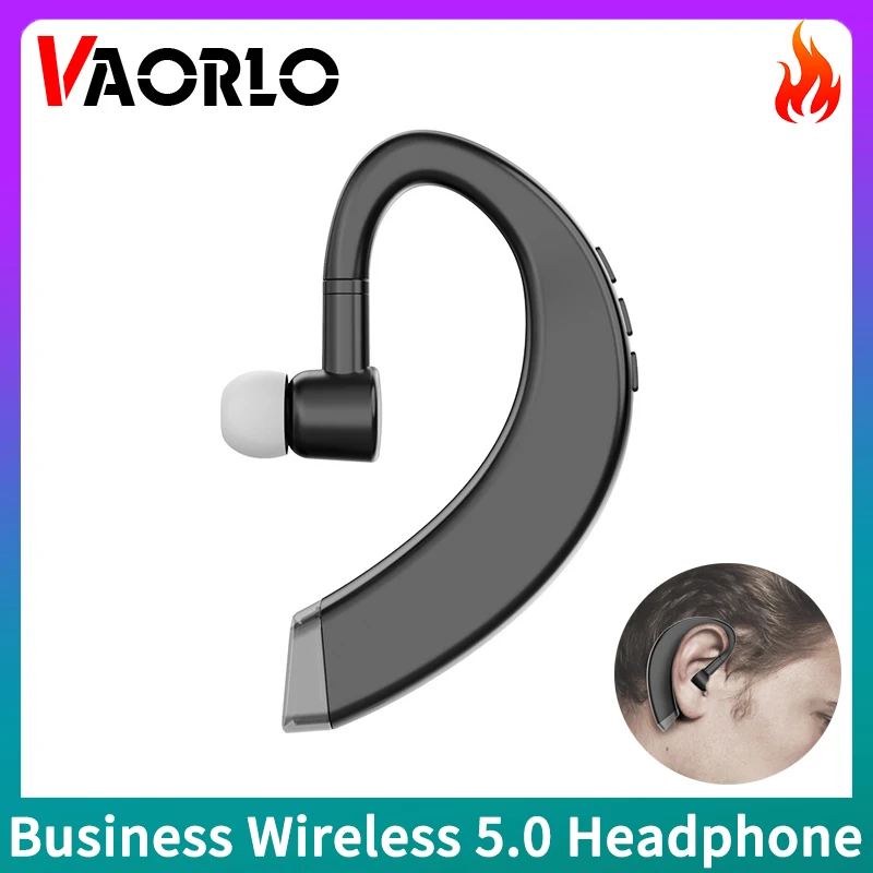 VAOLRO Business Wireless Headphone IPX7 Waterproof Sport Stereo Sounds Noise Cancel HiFi Bass 5.0 Bluetooth Earphone With HD Mic