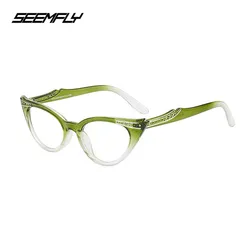 Seemfly Retro Kedi Gözü Kadın okuma gözlüğü Kadın Klasik Şeker Renk Çerçeve Şeffaf Lens Presbiyopik Gözlük Diyoptri 0 Ila +4.0
