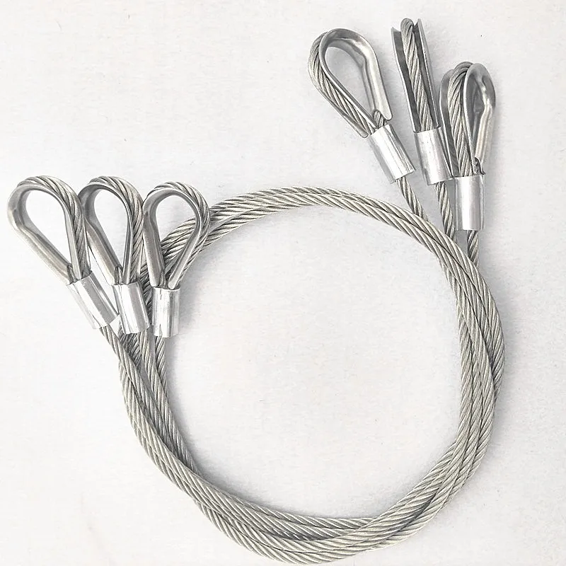 HQ CUSTOMIZED Stainless Steel Wire Rope Sling with Two Loops Fastened by Ferrule and Thimbles