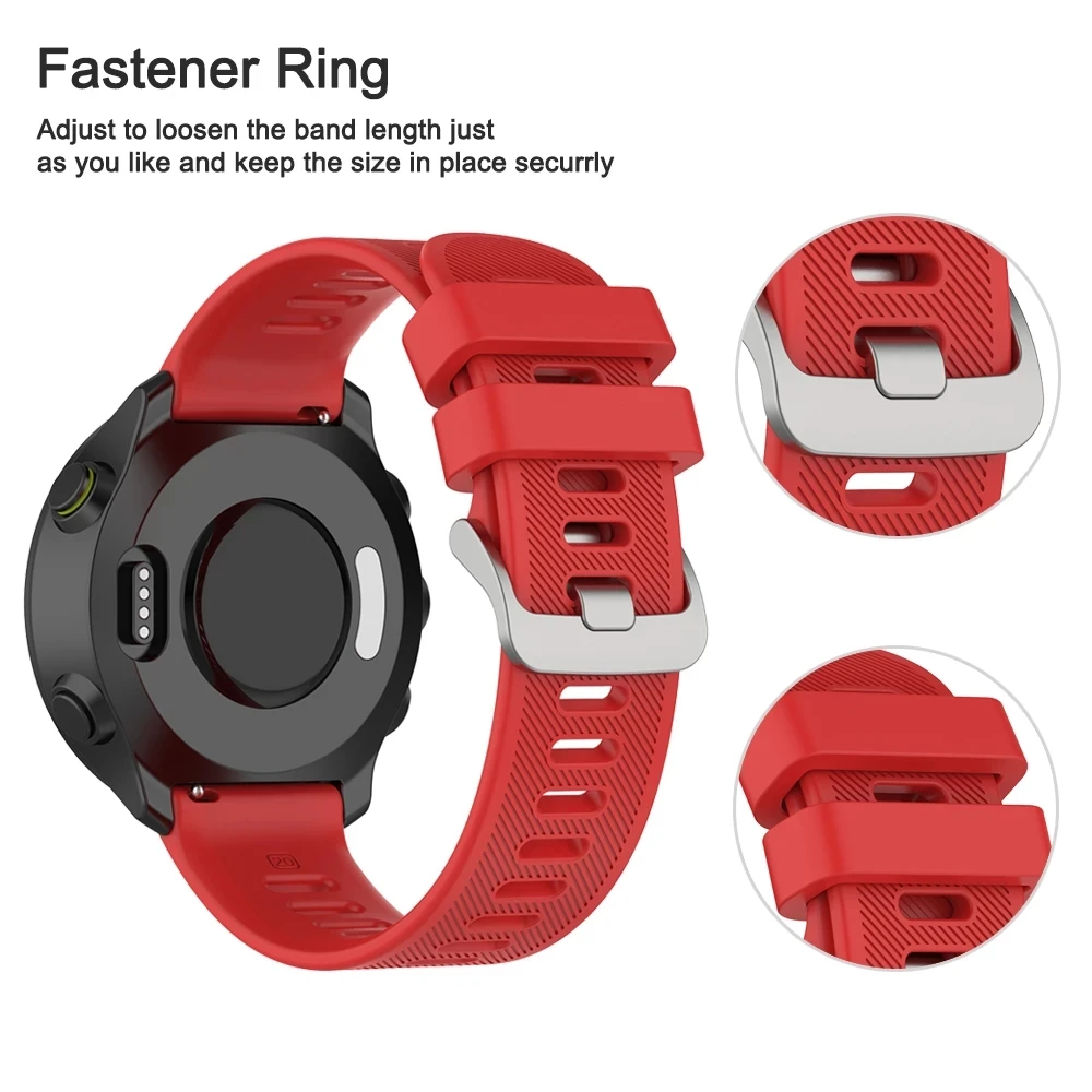 BEHUA 20mm Offizielles Armband für Garmin Forerunner 55 158 245 245M 645 Music, Schnellverschluss-Silikonband Correa – Detail 5