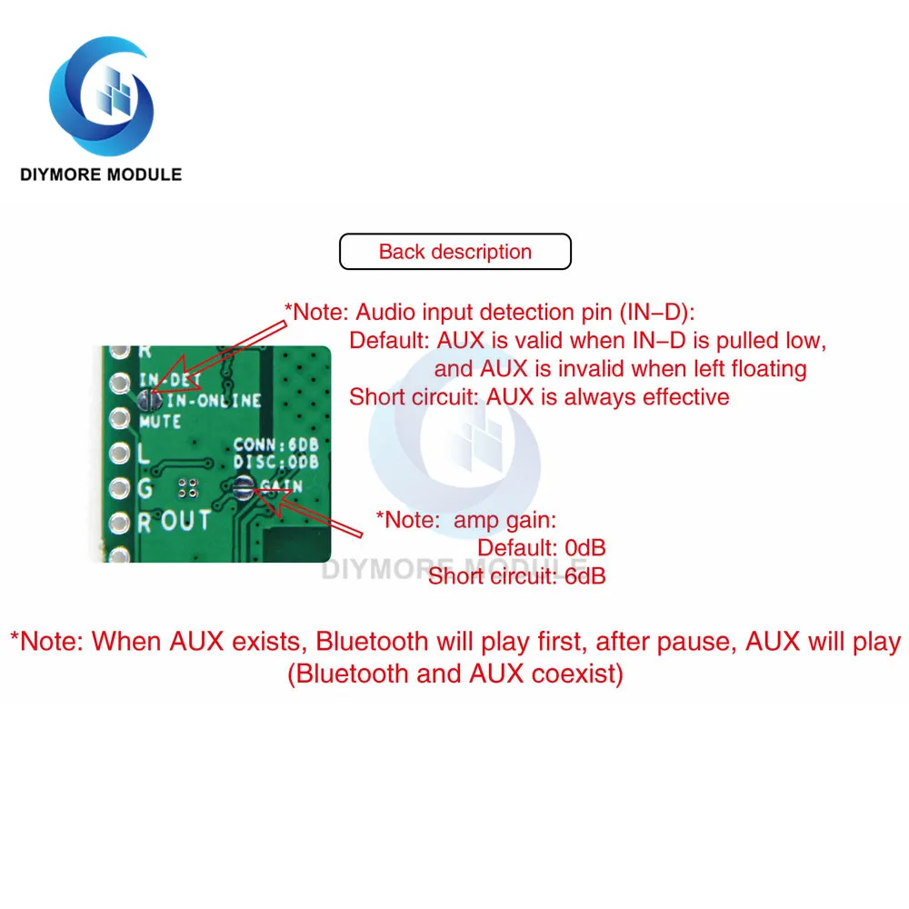 QCC3031 APTXHD Bluetooth 5.0/5.1 Lossless Hifi Audio Receiver Board with AUX Input For Home Amplifier Speaker Headphone DIY Kit