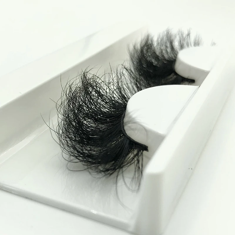 Buzzme Hot Selling 18-22mm Fluffy Real Mink Lashes 100% Natural Soft False Eyelashes Makeup Beauty Tools