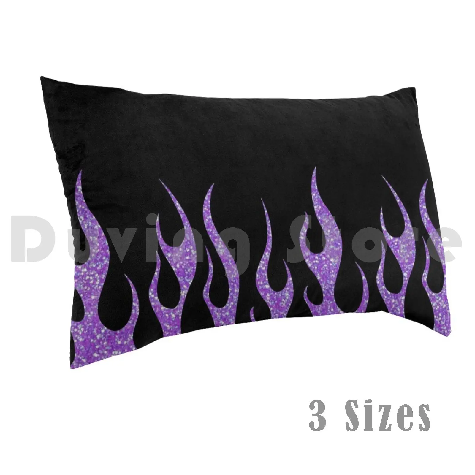 Purple Glitter Flames Pillow Case Printed 50x75 Flame Fire Y2k 2000s 90s Aesthetic Cute Retro Tumblr 2000s 80s