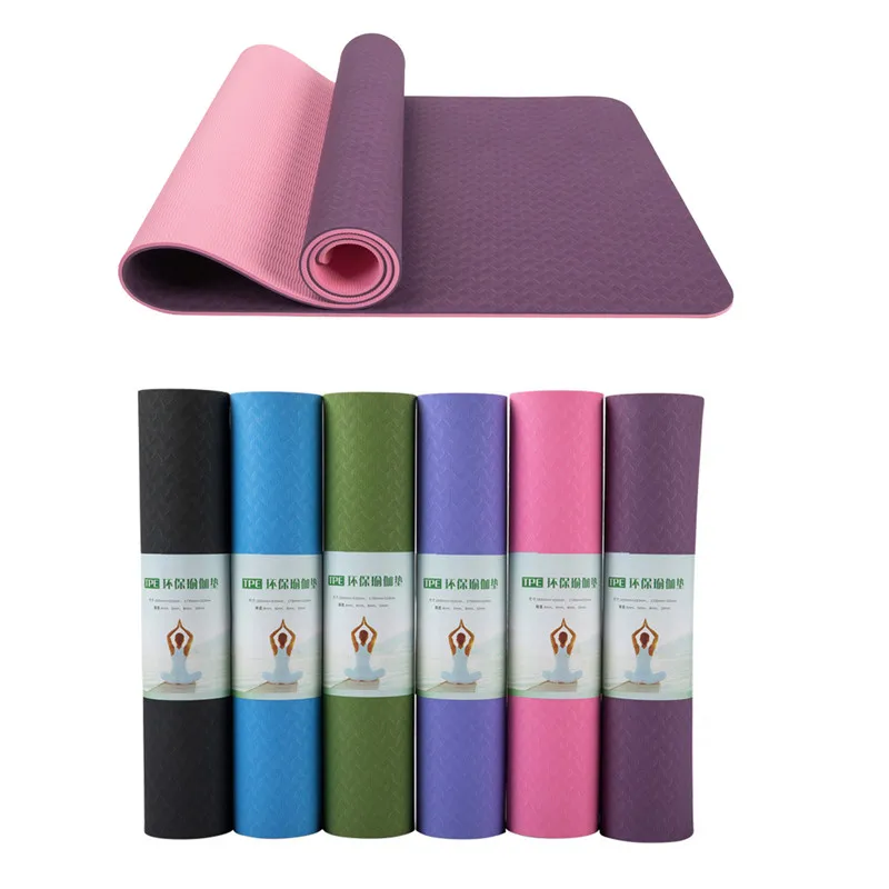 1830 * 610 * 6mm TPE two-color yoga mat, non-slip carpet, suitable for beginners environment fitness gym mat