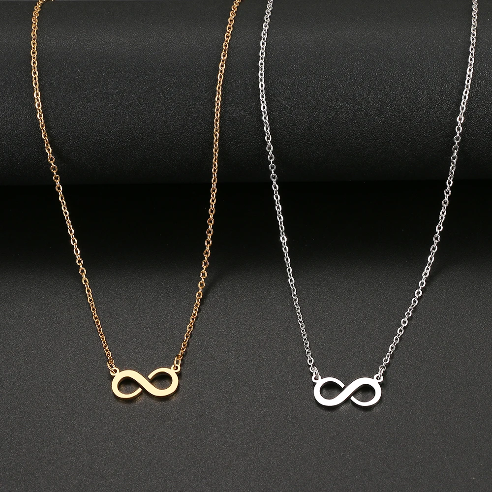 Stainless Steel Necklaces Surrounding Opening Infinity Symbol Pendant Chain Fashion Necklace For Women Jewelry Party Gifts