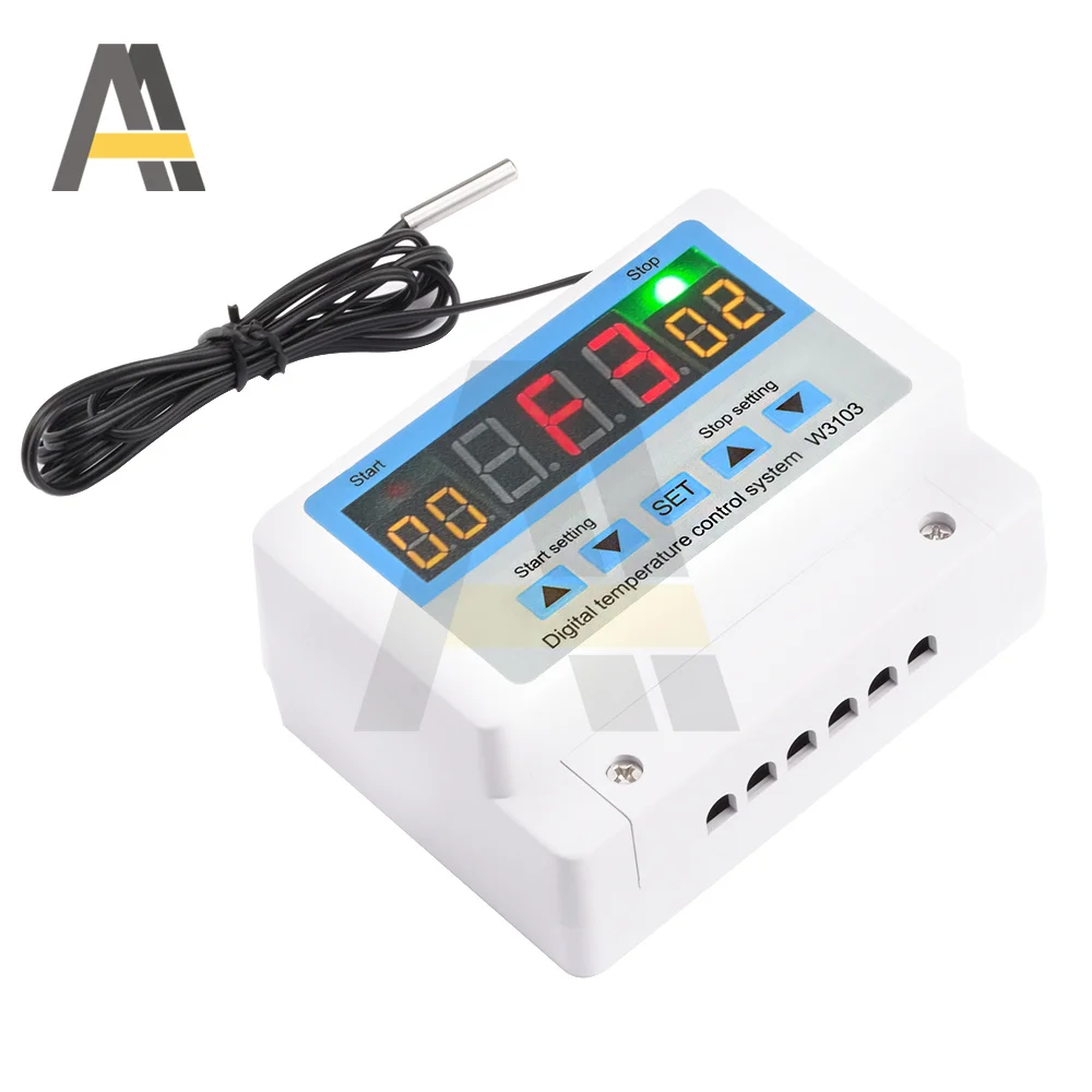 XH-W3103 AC 220V 300W / 600W/ 5000W Digital Thermostat DC12V 24V 30A -19 to 99℃ Temperature Controller Switch