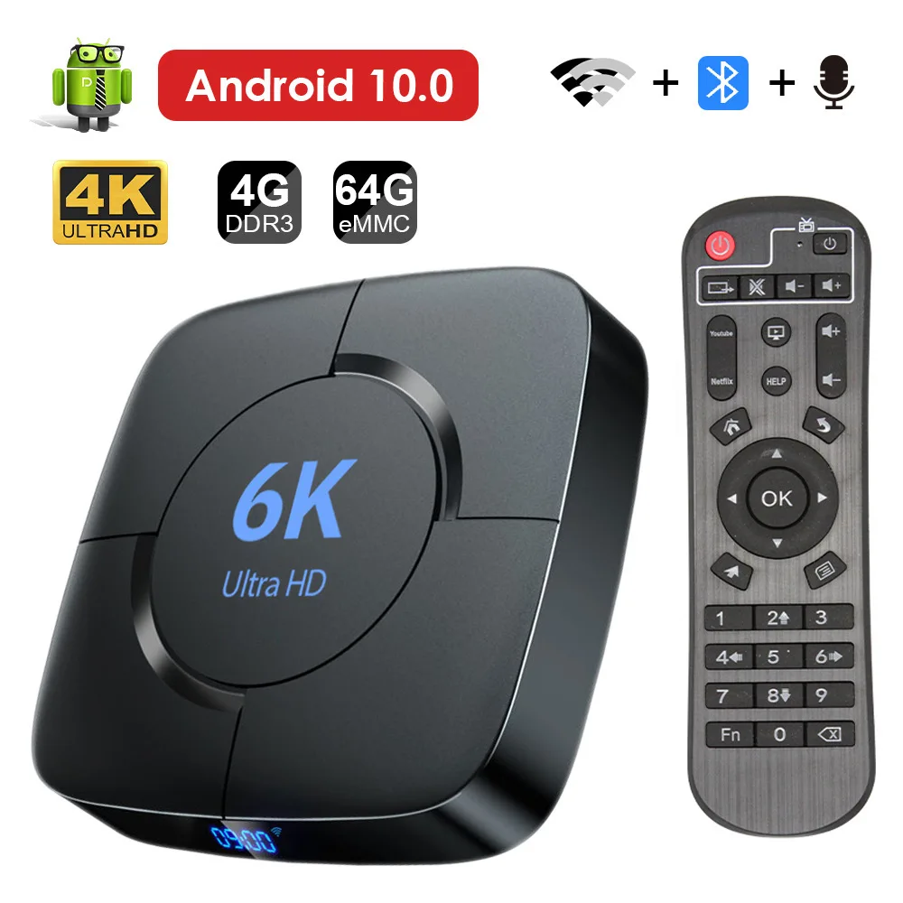 

H616 Transpeed Android 10.0 TV Box Voice Assistant 6K 3D Wifi 2.4G&5.8G 4GB RAM 32G 64G Media Player Very Fast Box Top Set