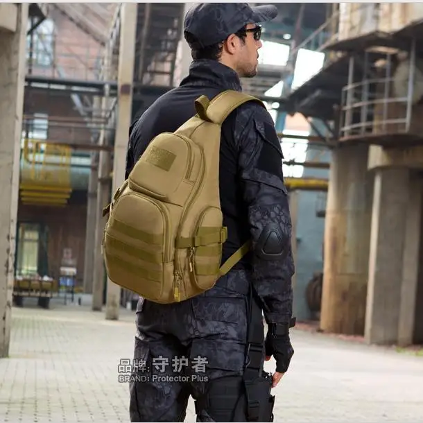 Outdoor Single Shoulder Backpack Large Capacity Cycling Travel Bag   Tactics Chest Pack \\can Hold 14 Inch Computer a5453