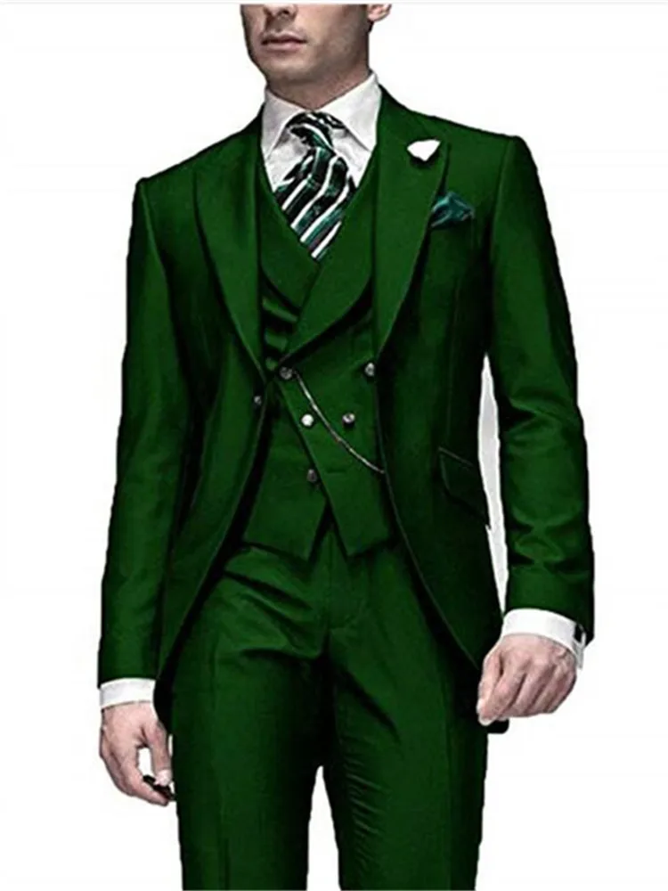 

Multiple Colors Custom Made Groom Wedding Men Suit Tuxedos Terno Masculino Best Man Dress Men's Suits 3-piece (Jacket+Pants+Vest