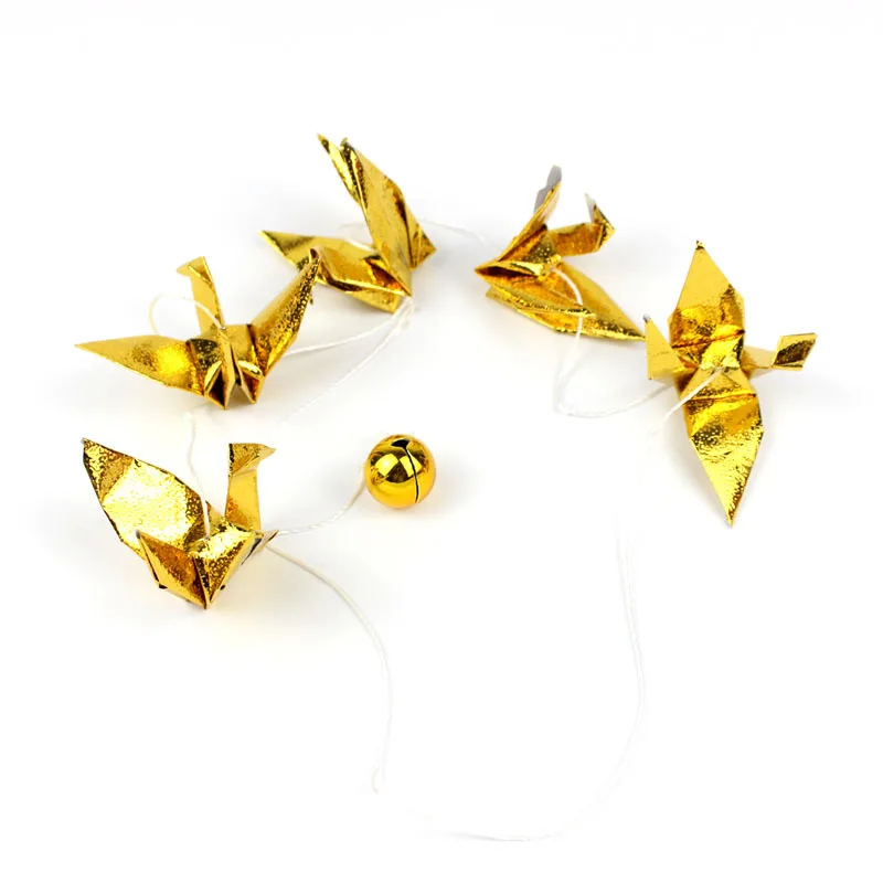 15cm Origami Paper Crane Lucky Bell String Garland Handmade Bird For Wedding Birthday Baby Shower Party Backdrop Home Decoration