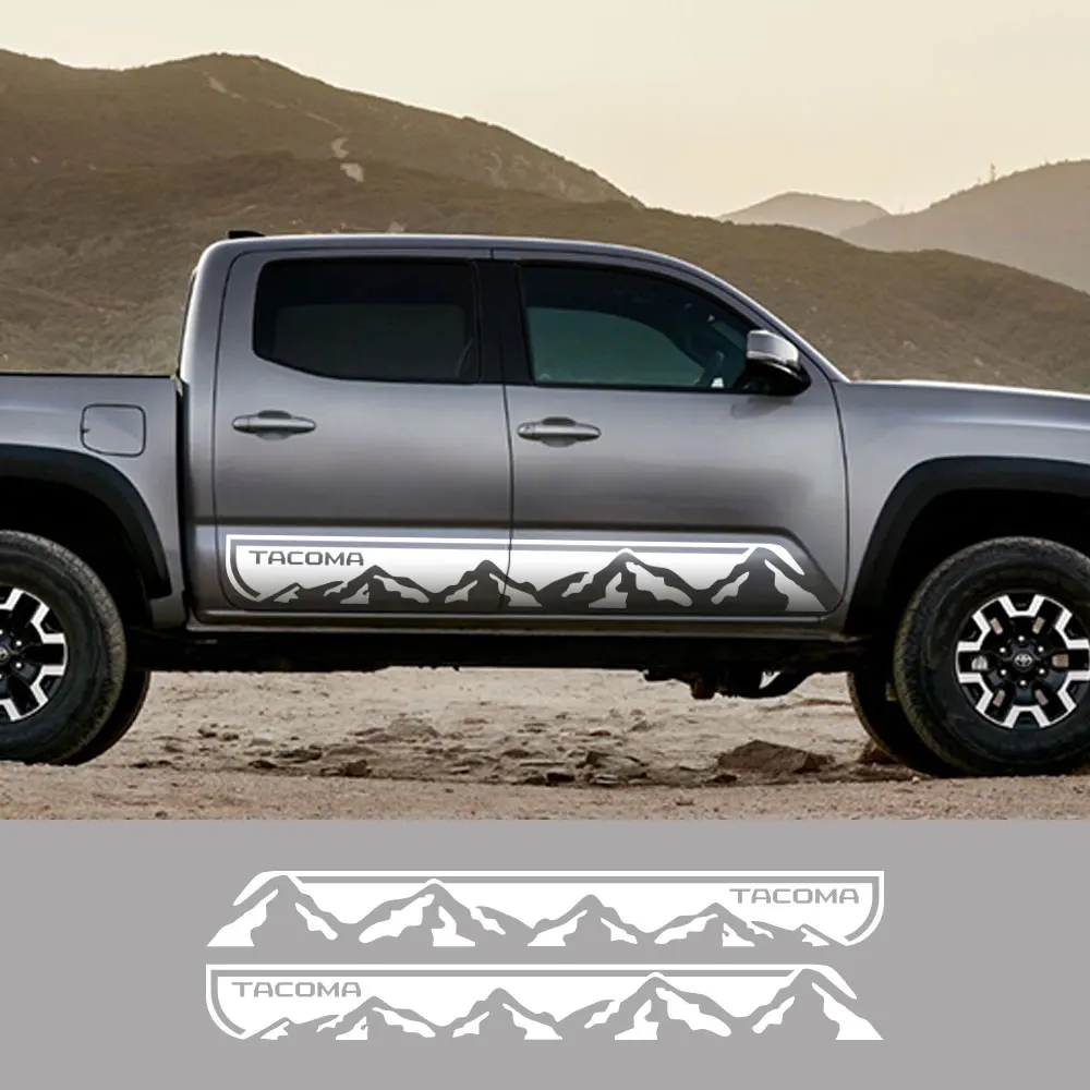 Pickup Door Side Sticker For Toyota Tacoma Truck Body Graphics Mountains Vinyl Decor Covers Car Decals Auto Tuning Accessories