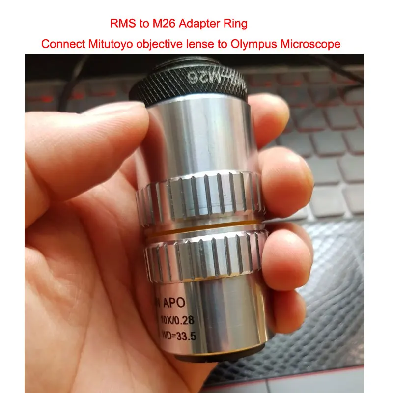 M26 to RMS Adapter Microscope Objective Adapter RMS-M26 Thread Objective Ring for Mitutoyo Olympus China-made Microscope