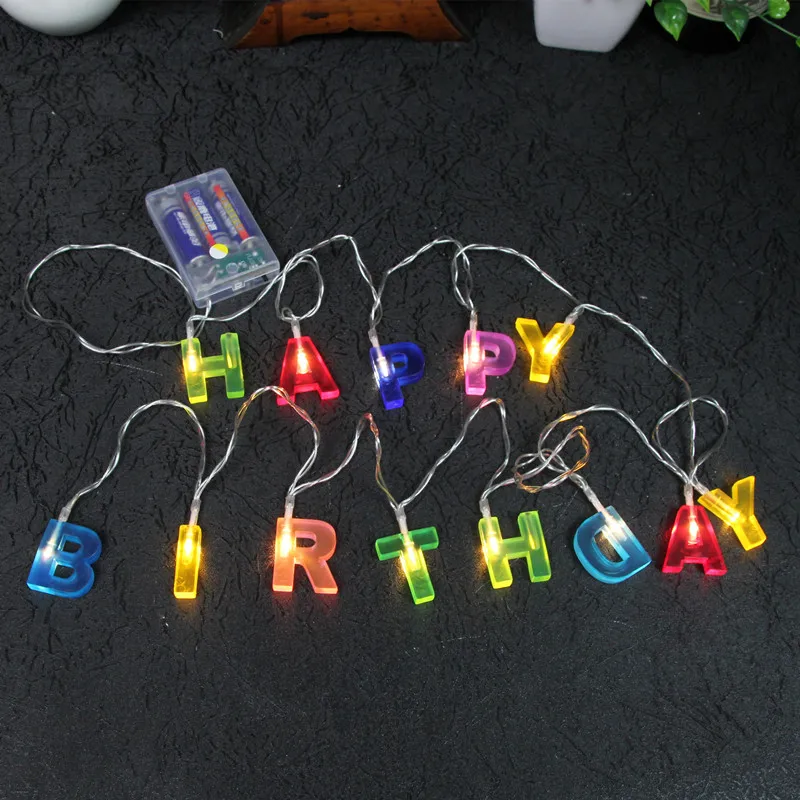 PheiLa LED HAPPY BIRTHDAY String Lights Mini Cute Lamp String Battery Operated for Birthday Parties Outdoor Indoor Room Decor