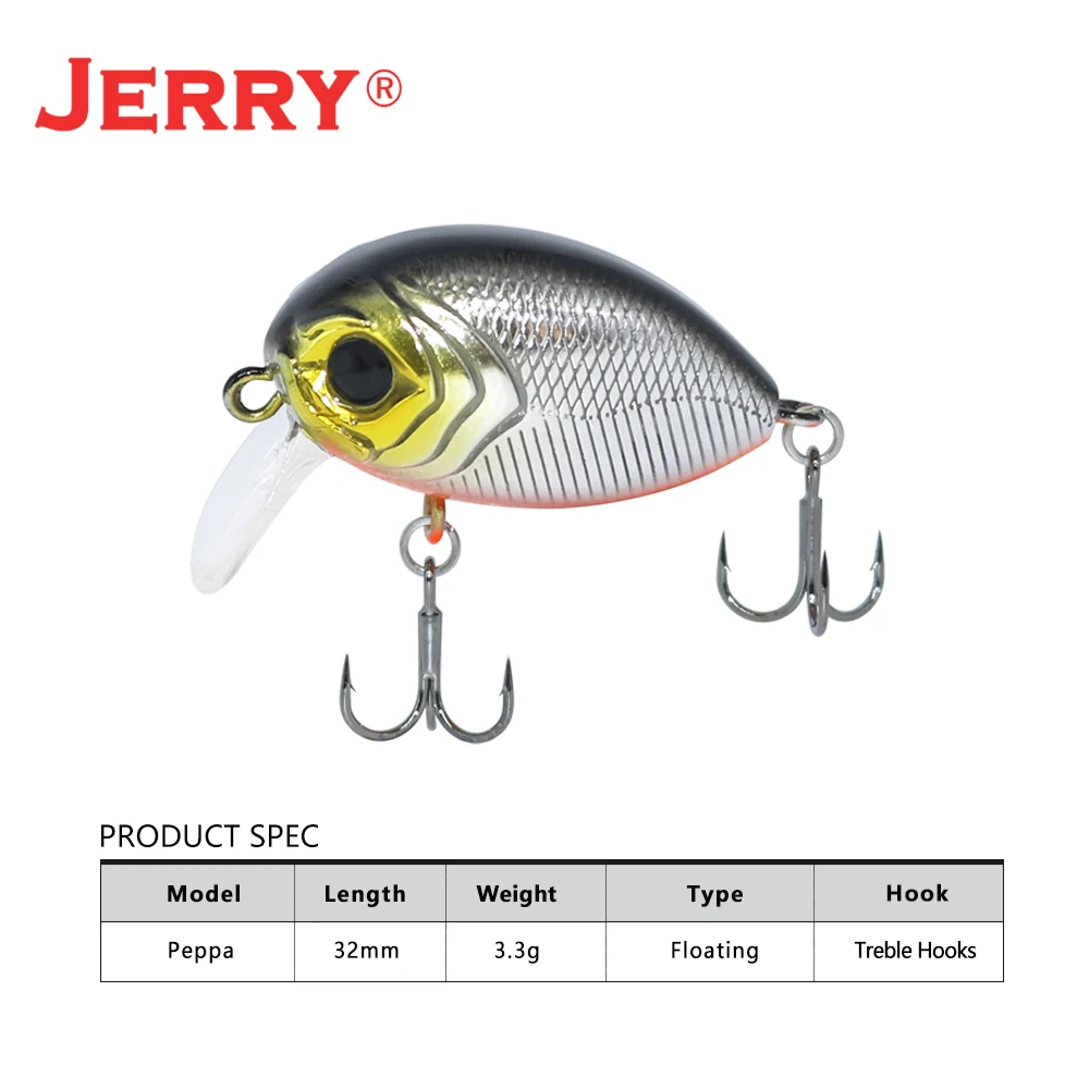 Jerry Peppa Floating Wobblers Fishing Lures Artificial Crankbaits For Perch Trout 32mm 3g Shore Fishing Tackle