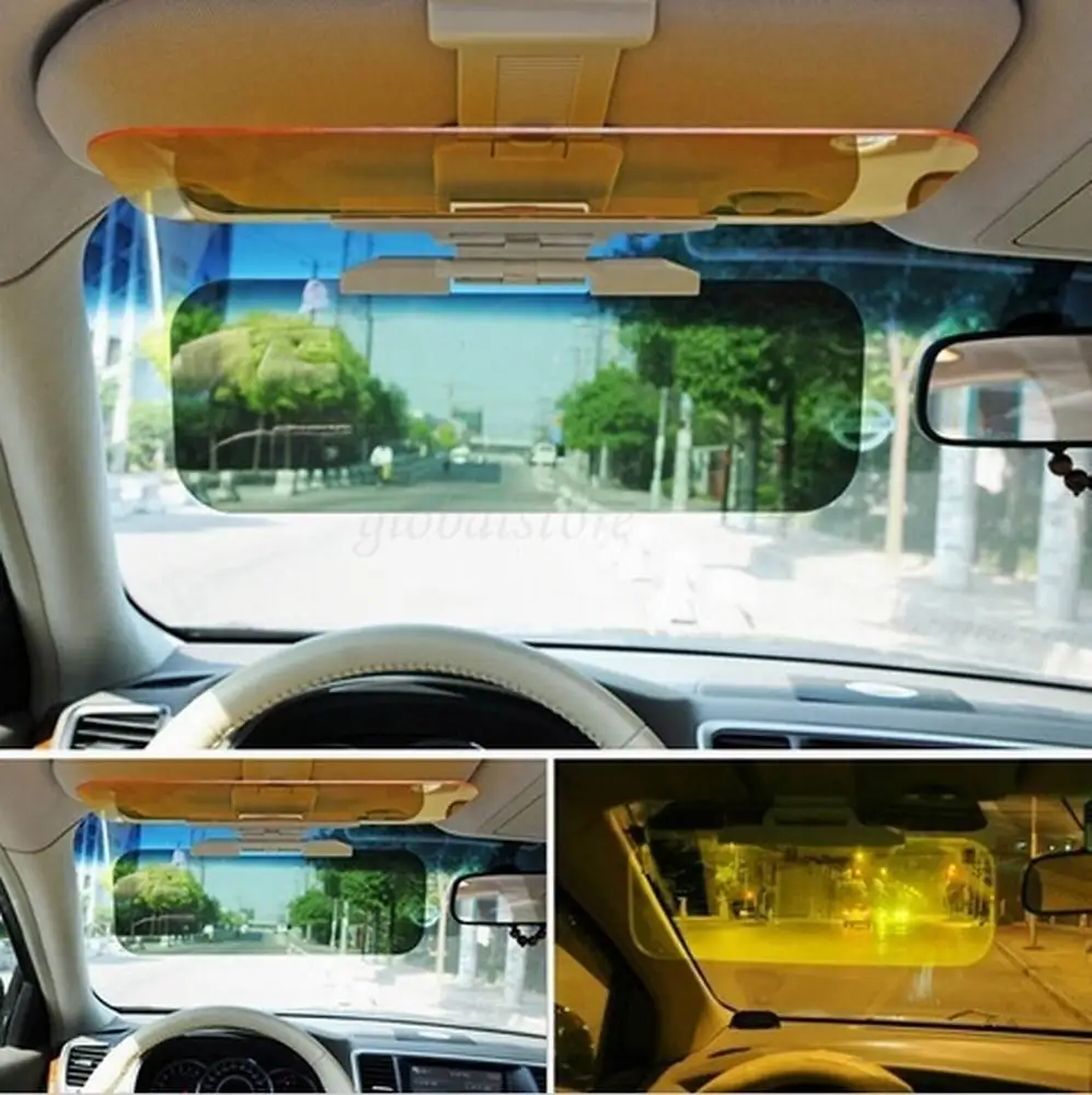 Car Sunshade Day and Night Sun Visor Anti-dazzle Goggles Clip-on Driving Vehicle Shield for Clear View Visor