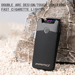 Double Arc Creative Electric Lighters, Windproof, Flameless, Plasma, USB Sense, Touch, Smoking Accessories, Men Gifts