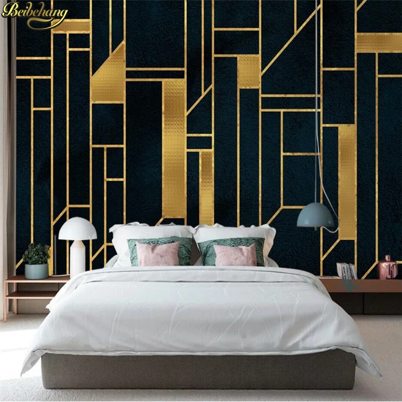 custom 3d wall paper mural nordic minimalistic personality abstract geometric square ink wallpaper TV background papel de parede