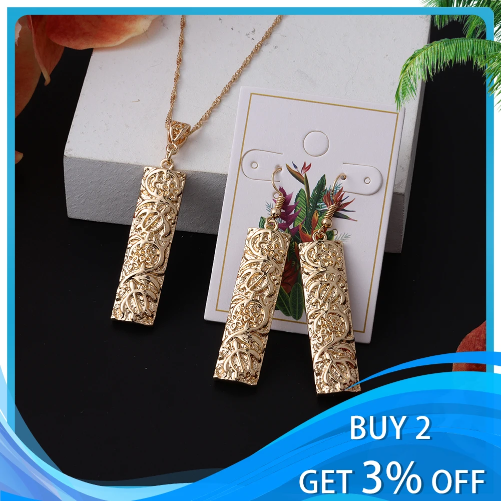 Cring Coco Carved Turtle Earrings Necklace Set Fashion Samoan Dropship Hamilto Polynesian Hawaiian Jewelry Sets for Women