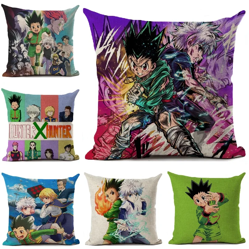 

HUNTER X HUNTER Cushion Cover Linen Anime Manga Printed Pillow Cover Living Room Sofa Throw Pillow Home Decoration Pillowcase