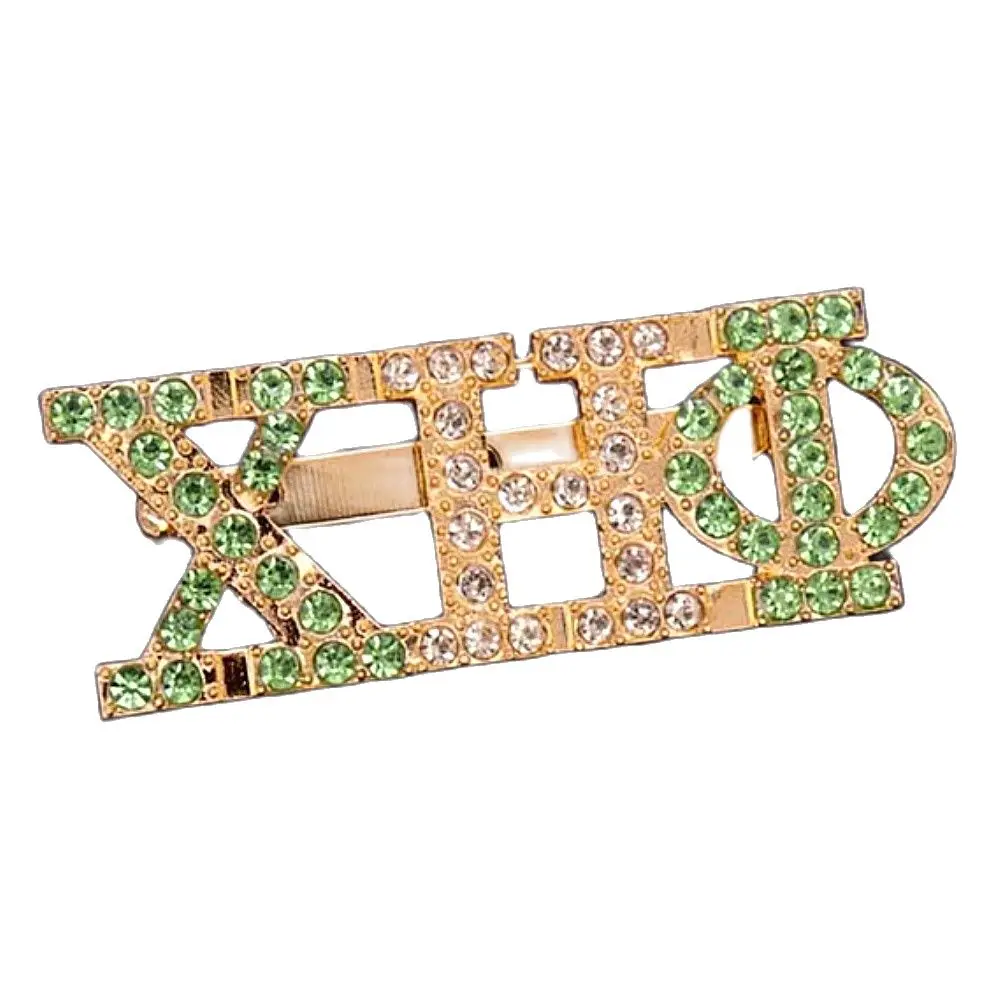 Drop Ship Metal White Green Crystal Greek Letter Sorority Chi Eta Phi Brooches Doctor Nurse Rock Turtle Caduceus Jewelry