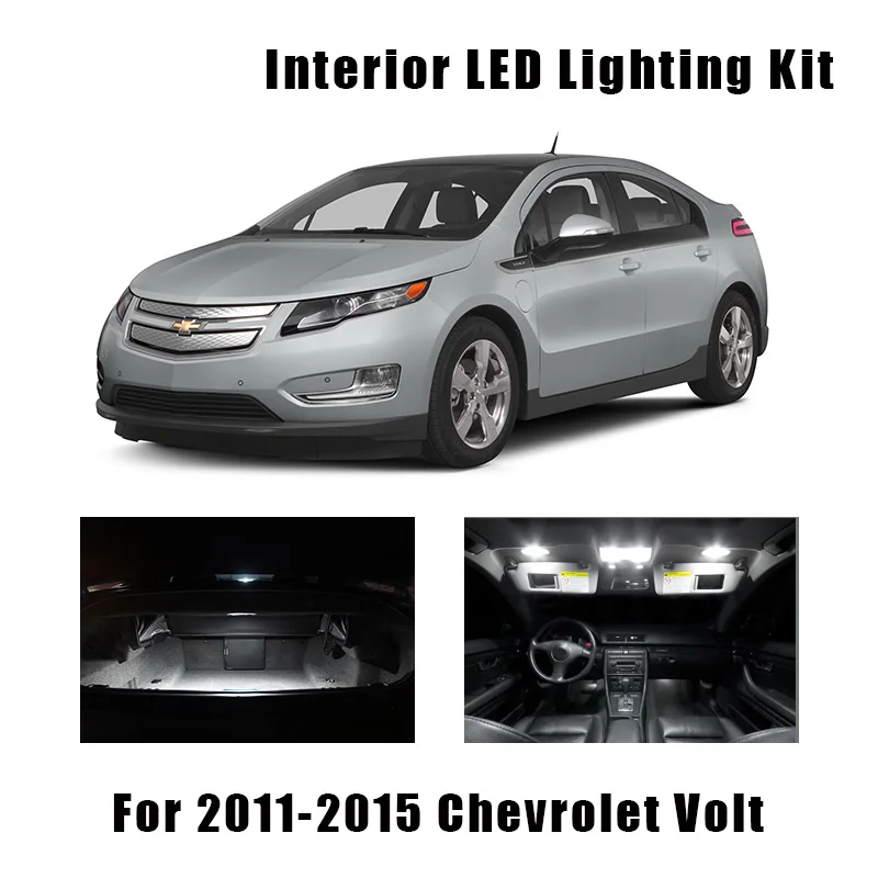 12 Bulbs White Interior LED Car Light Kit Fit For 2011 2012 2013 2014 2015 Chevrolet Volt Map Dome Trunk License Lamp No Error