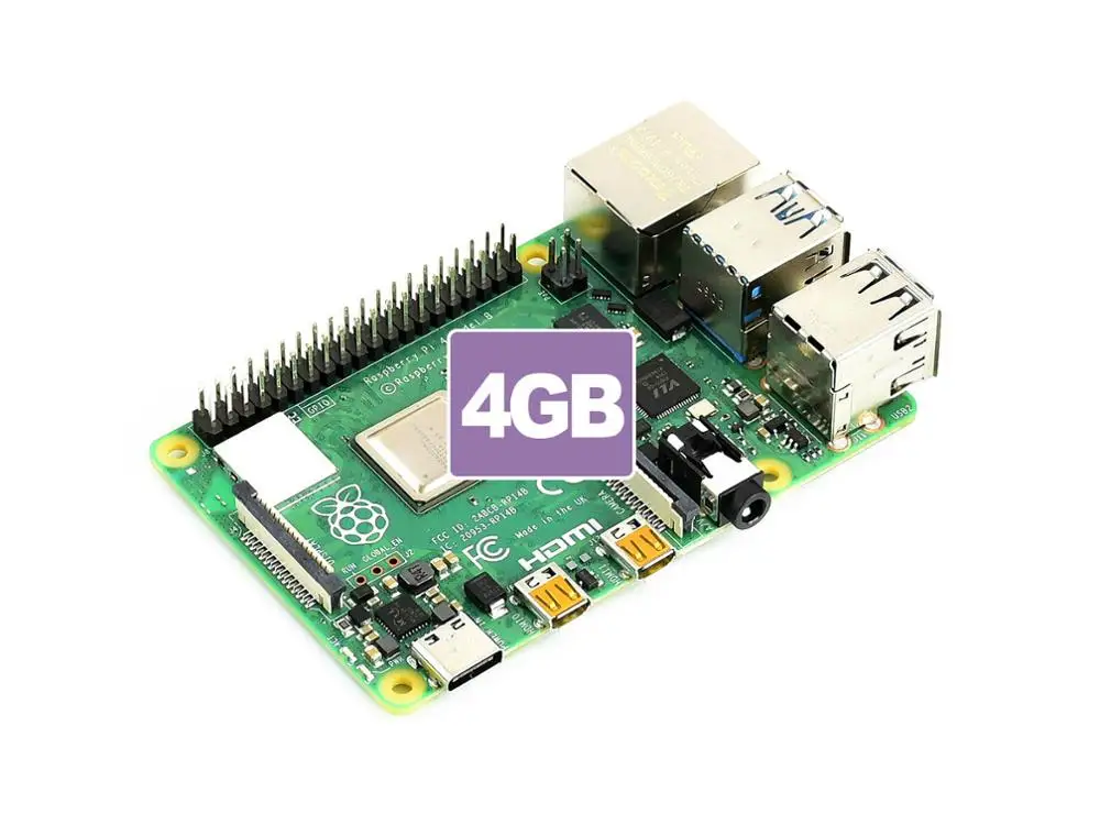 

Raspberry Pi 4 Model B Rev1.2 4GB RAM 64-bit 1.5GHz quad-core Gigabit Ethernet Bluetooth 5.0 USB Type C power supply