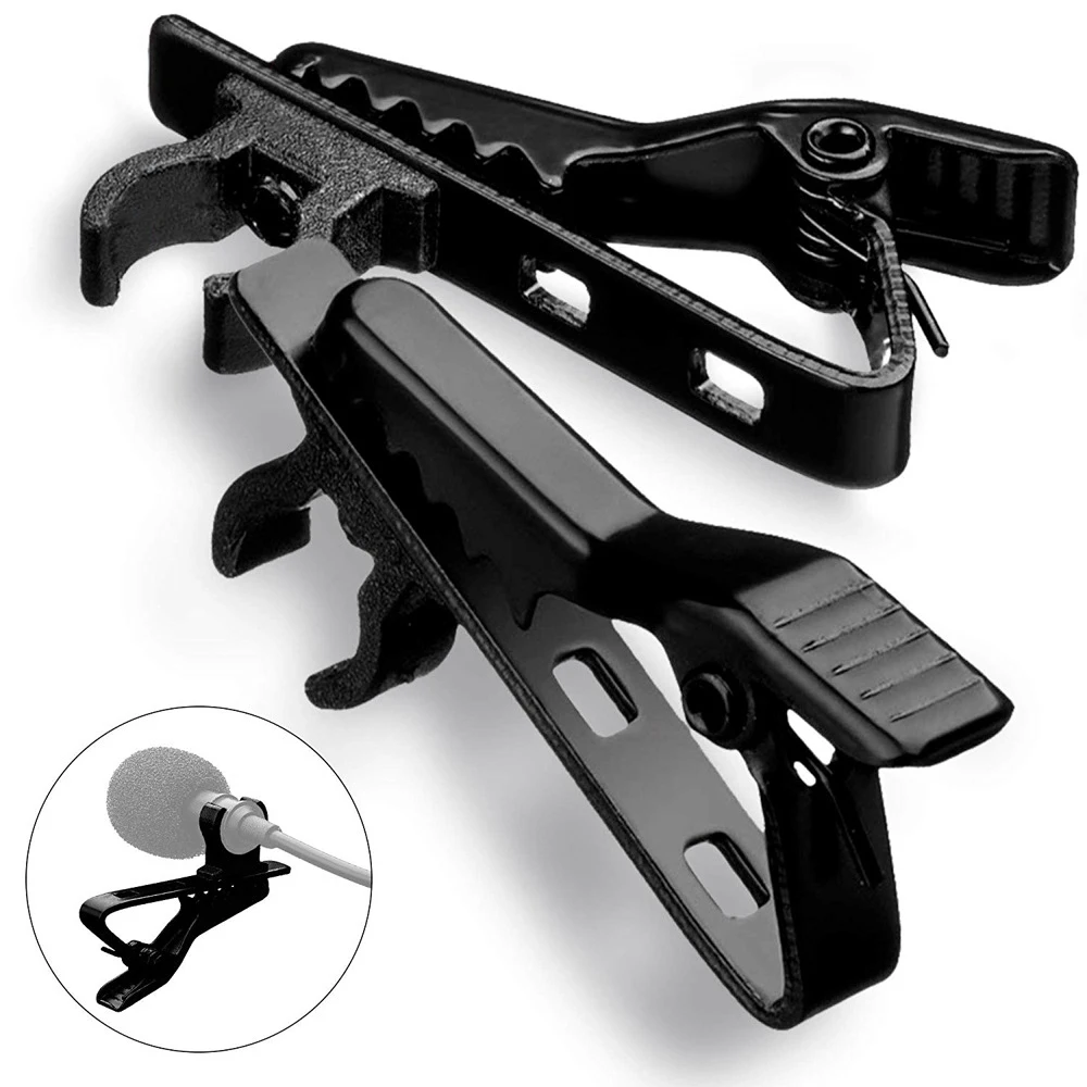 5Pcs Mini microfono Clip di metallo Clip di fissaggio collare bavero Clip microfono accessori kit per attrezzatura da tavolo dal vivo