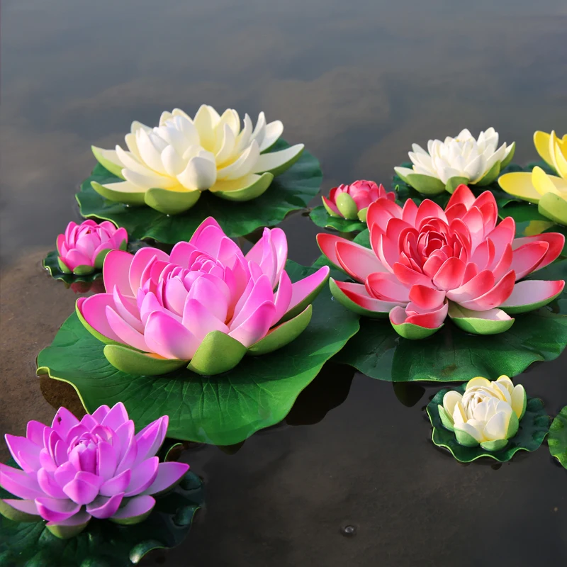 

10-30 CM Dia Artificial Silk Flower Floating Water Pool Lotus For Garden Home Wedding Decoration Supplies