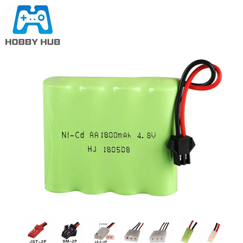 1800mah 4.8v Rechargeable Battery For Rc toys Cars Tanks Robots Boats Guns nicd 4.8v Rechargeable Battery AA Battery Pack 1Pcs