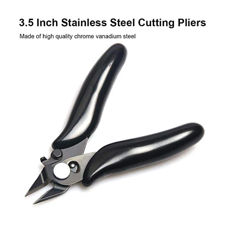 Diagonal Pliers Mini Wire Flush Cutter 3.5 Inch Micro Diagonal Cutting Pliers  Wires Insulating Rubber Handle Model Pliers