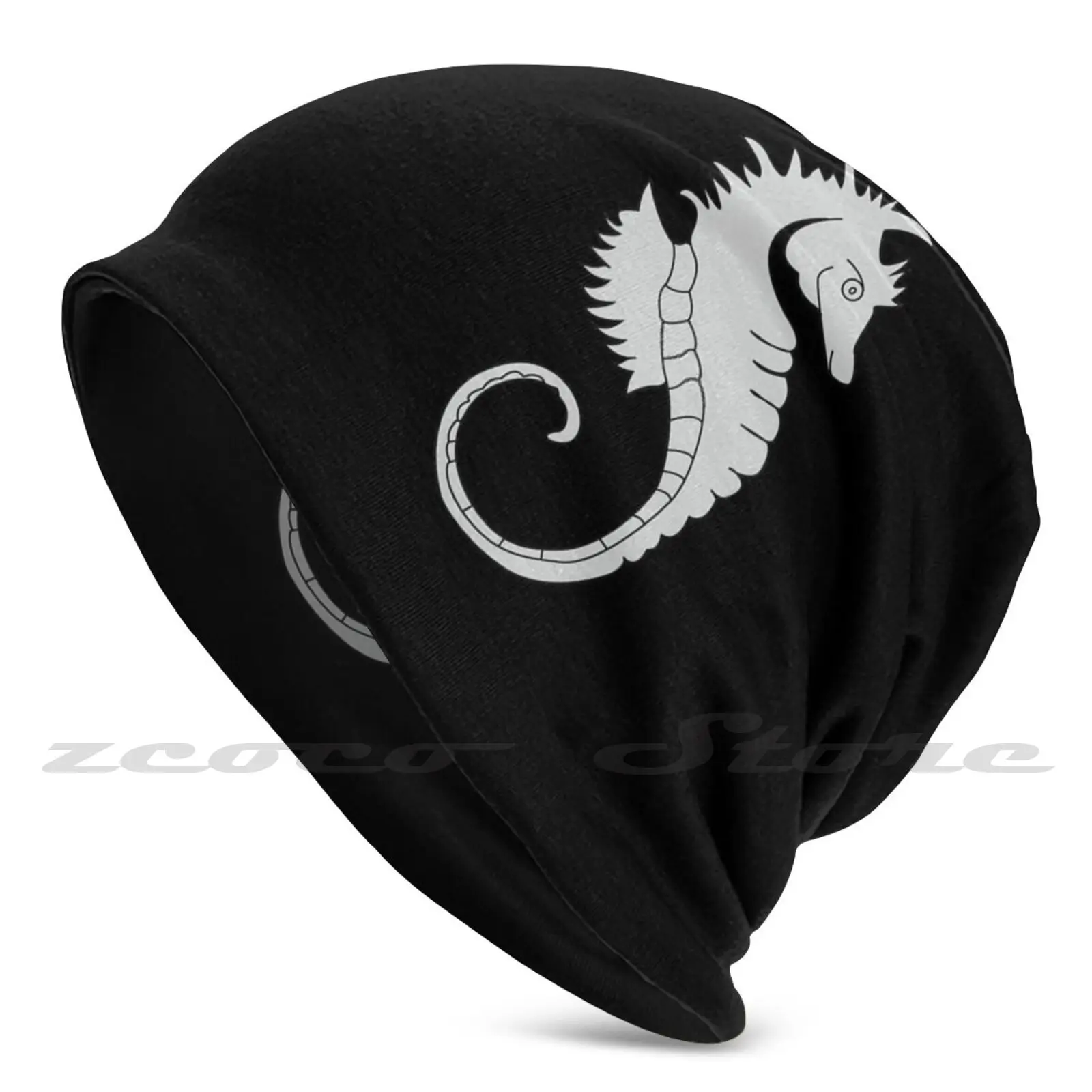 Maore Comorian Seahorse Diy Pullover Cap Knit Hat Plus Size Keep Warm Elastic Soft Mayotte Seahorse French Overseas Department